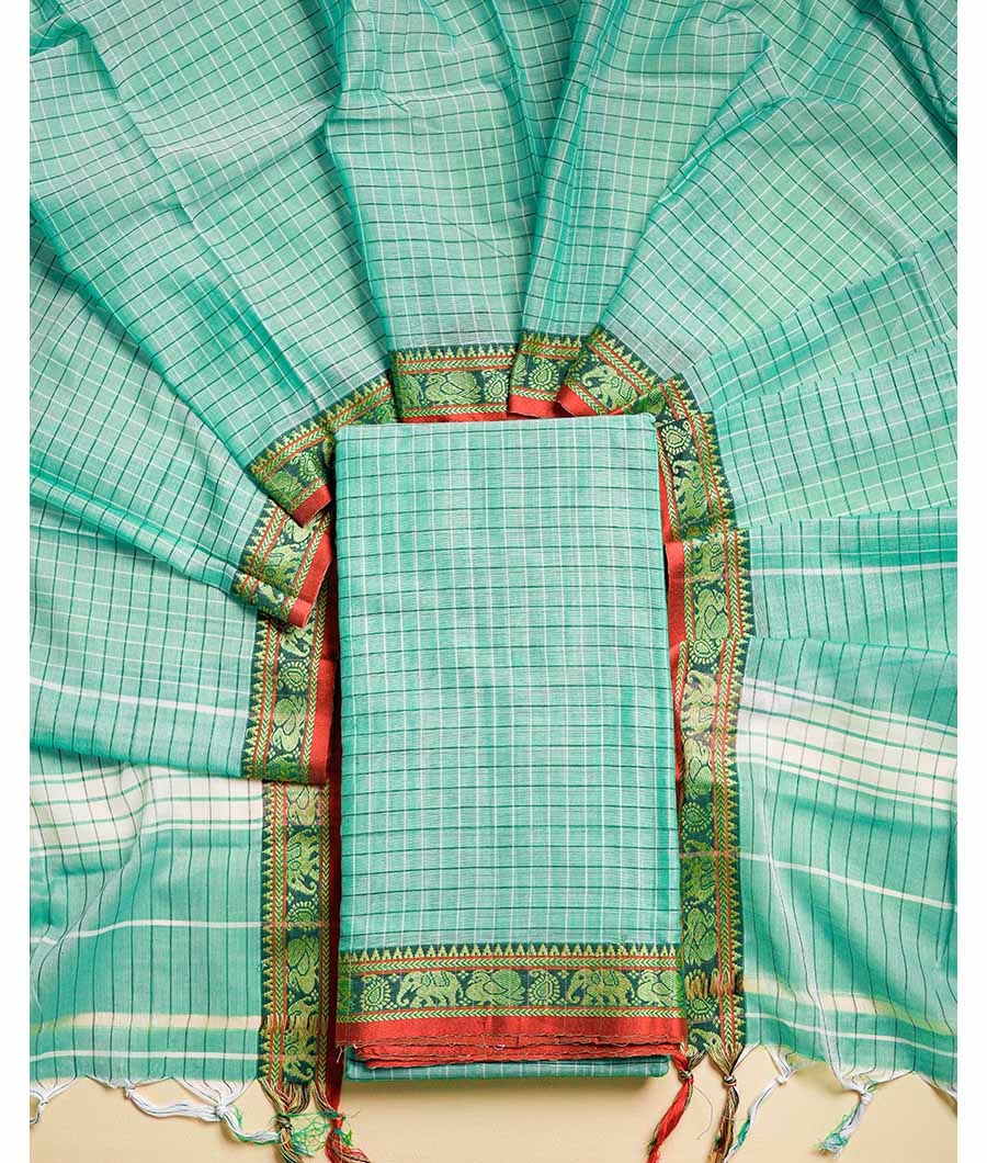 PURE HANDLOOM MERCIDICED NARAYANPET SUIT SET