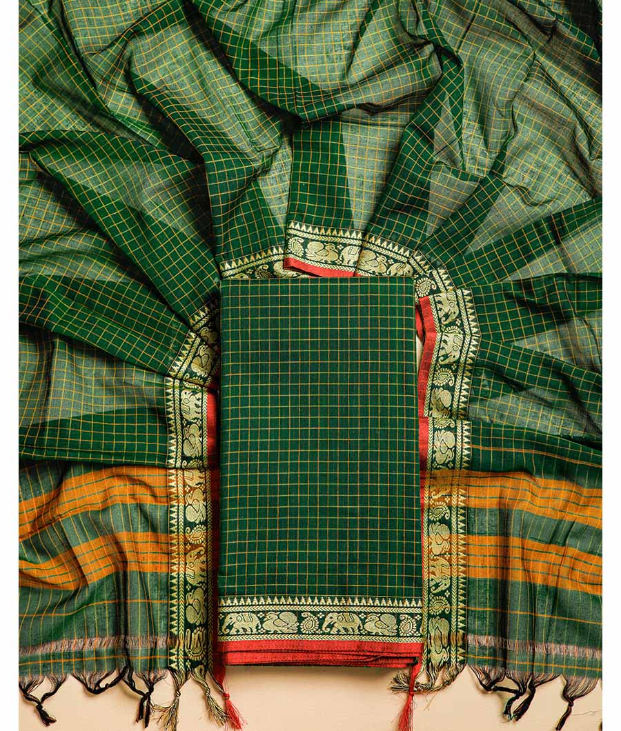 PURE HANDLOOM MERCIDICED NARAYANPET SUIT SET
