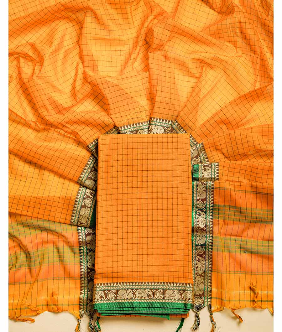 PURE HANDLOOM MERCIDICED NARAYANPET SUIT SET