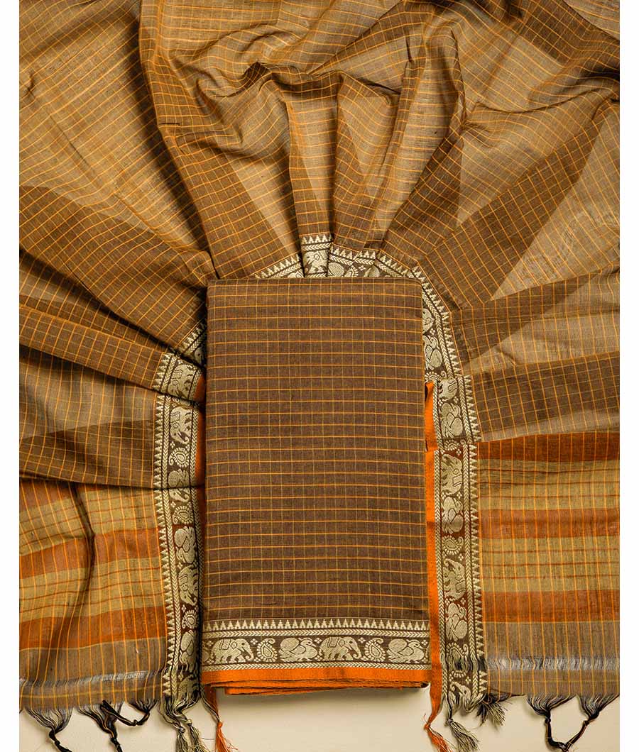 PURE HANDLOOM MERCIDICED NARAYANPET SUIT SET