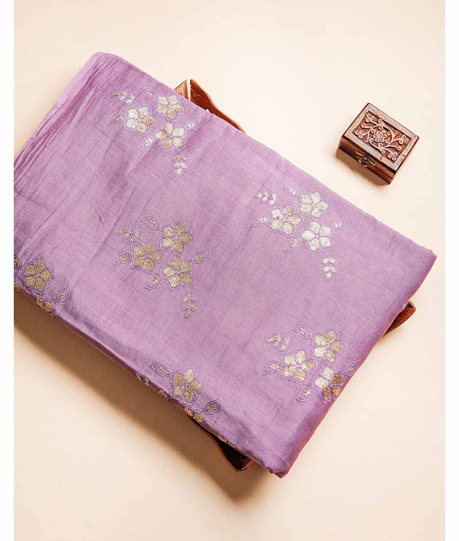 MUL CHANDERI EMBROIDERY FABRIC
