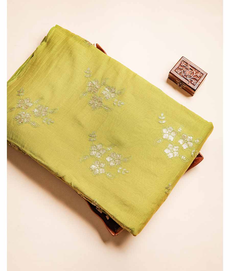 MUL CHANDERI EMBROIDERY FABRIC