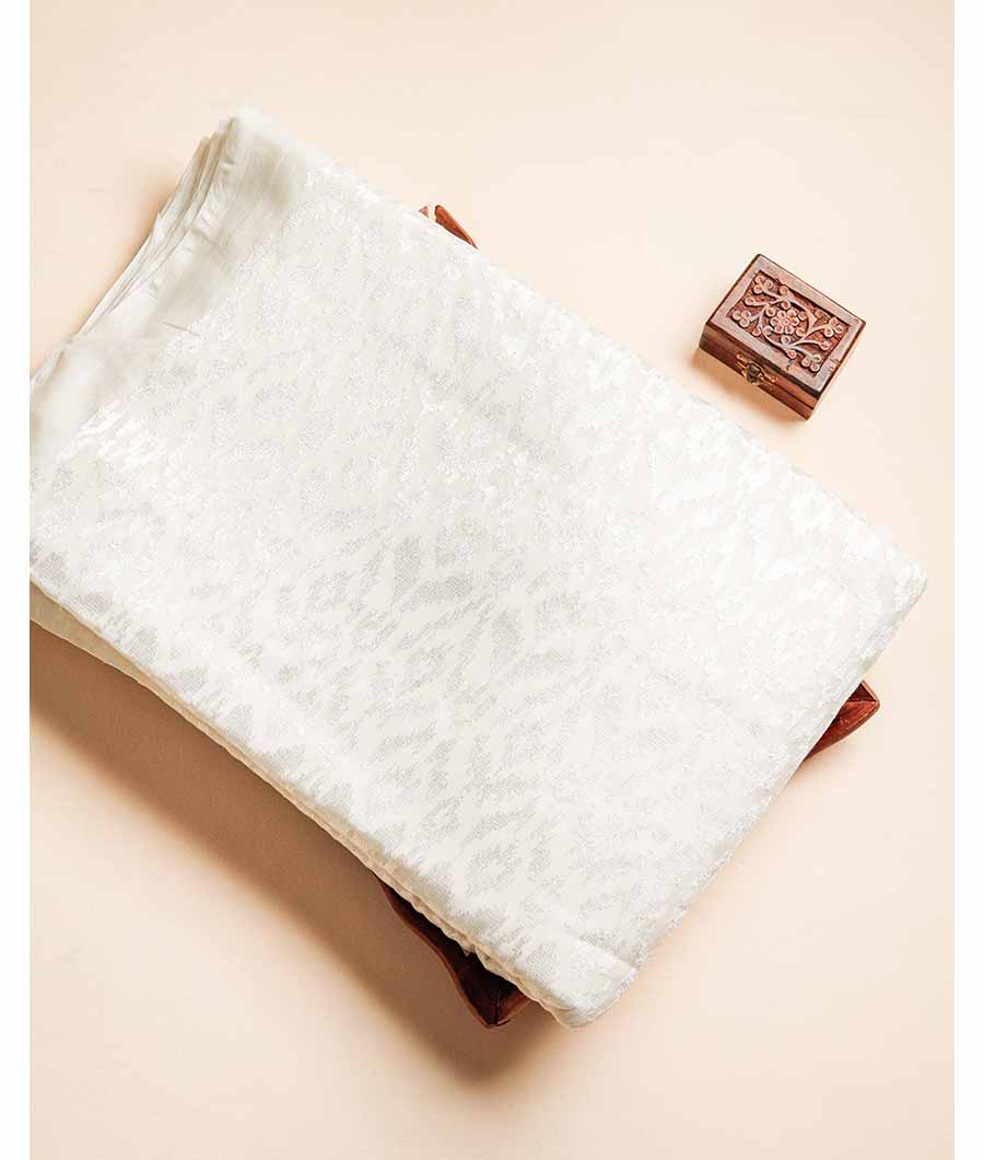 MUL CHANDERI EMBROIDERY FABRIC