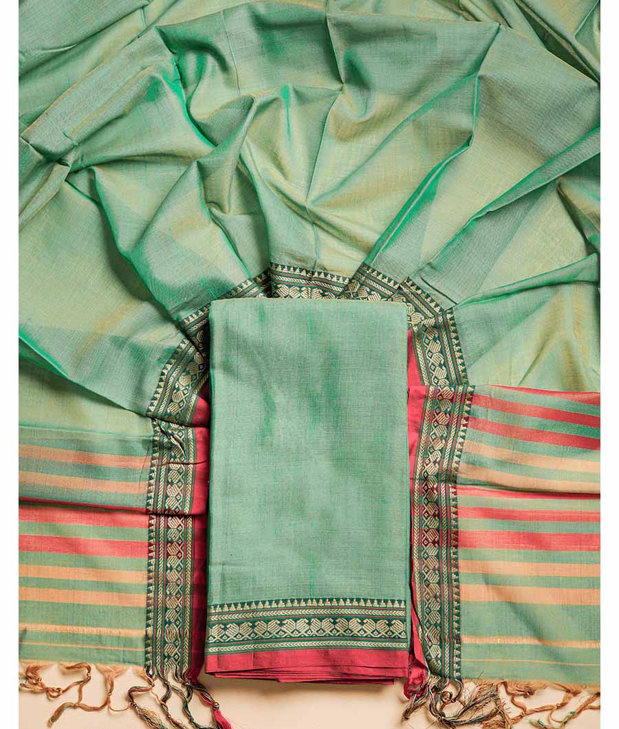 PURE HANDLOOM MERCIDICED NARAYANPET SUIT SET