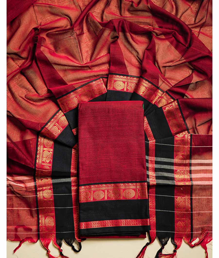 PURE HANDLOOM MERCIDICED NARAYANPET SUIT SET