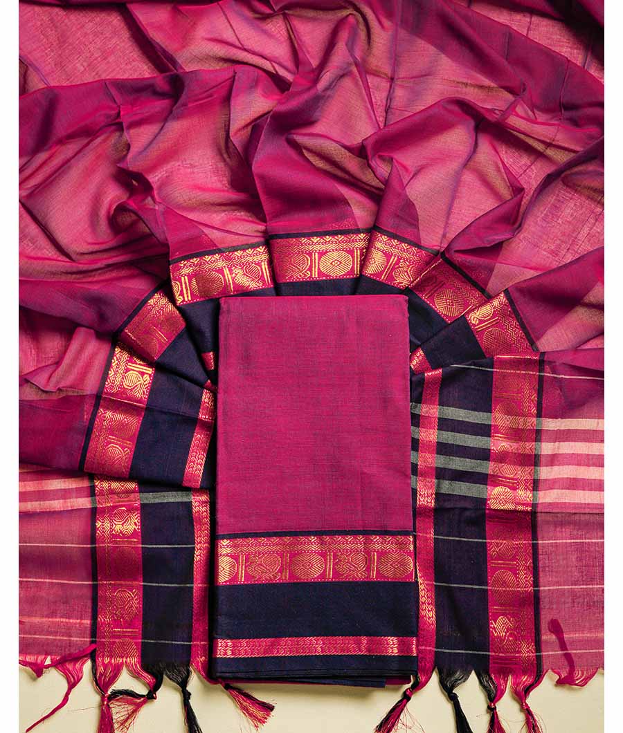 PURE HANDLOOM MERCIDICED NARAYANPET SUIT SET