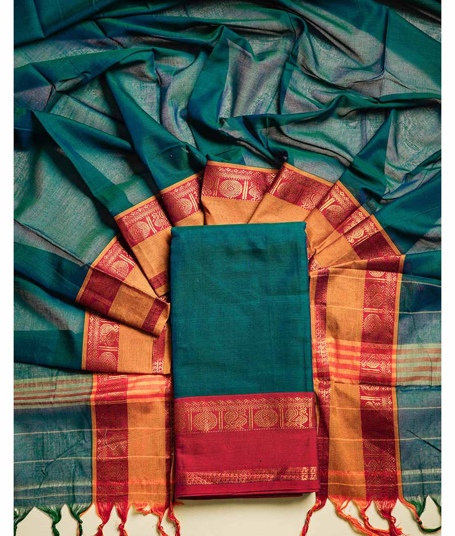 PURE HANDLOOM MERCIDICED NARAYANPET SUIT SET