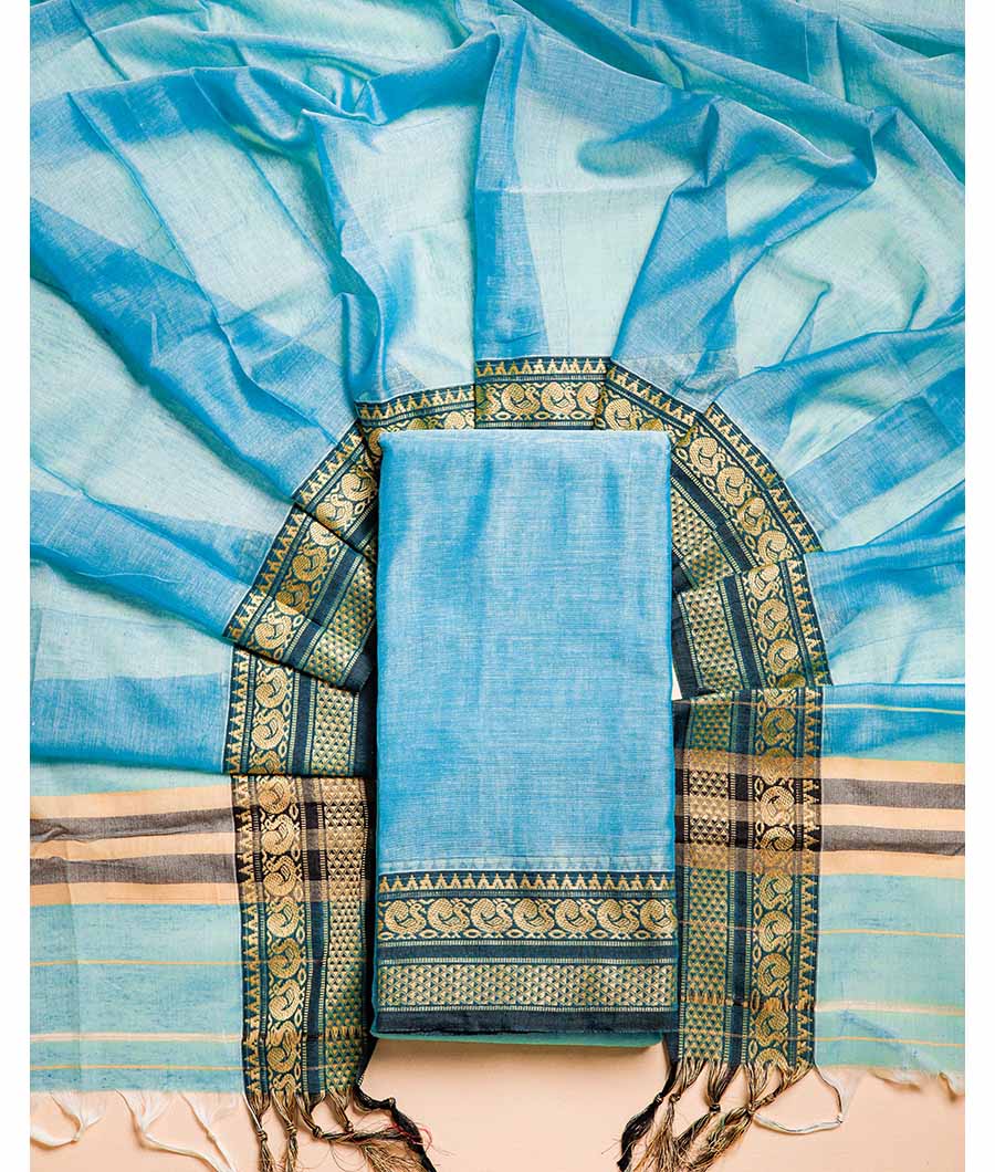 PURE HANDLOOM MERCIDICED NARAYANPET SUIT SET