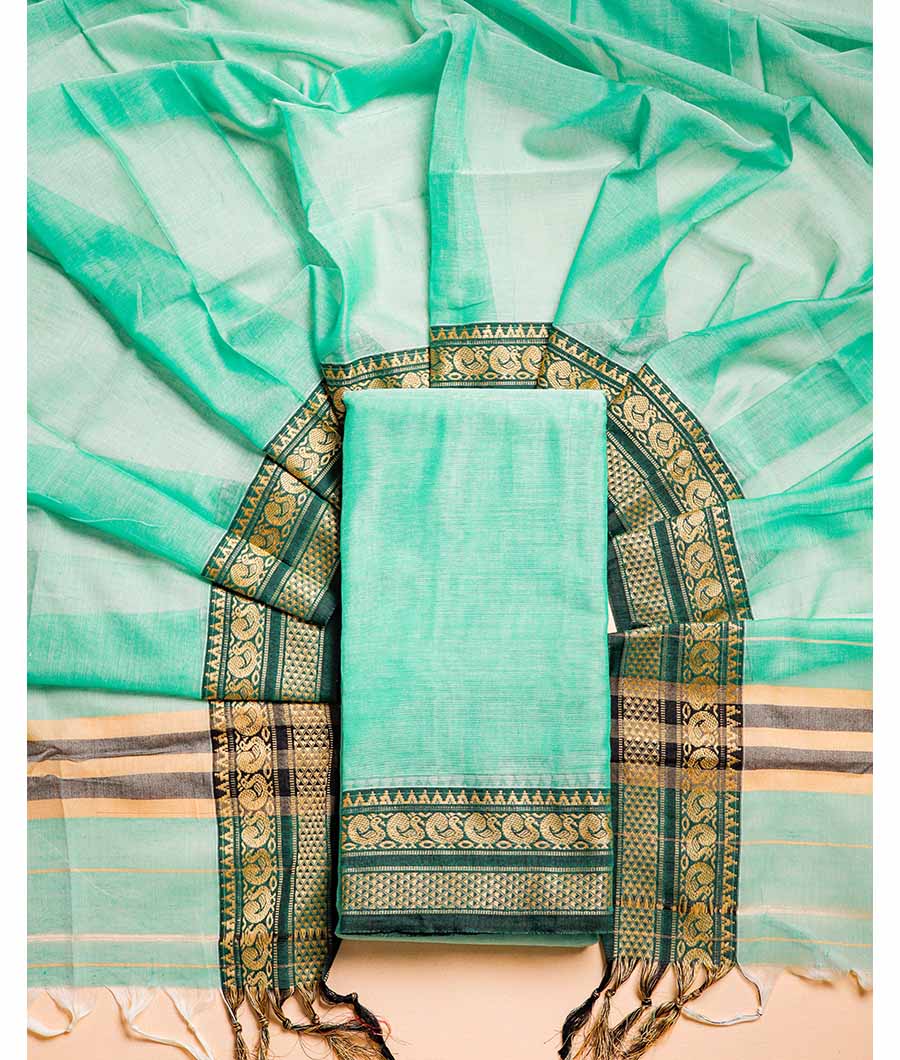 PURE HANDLOOM MERCIDICED NARAYANPET SUIT SET