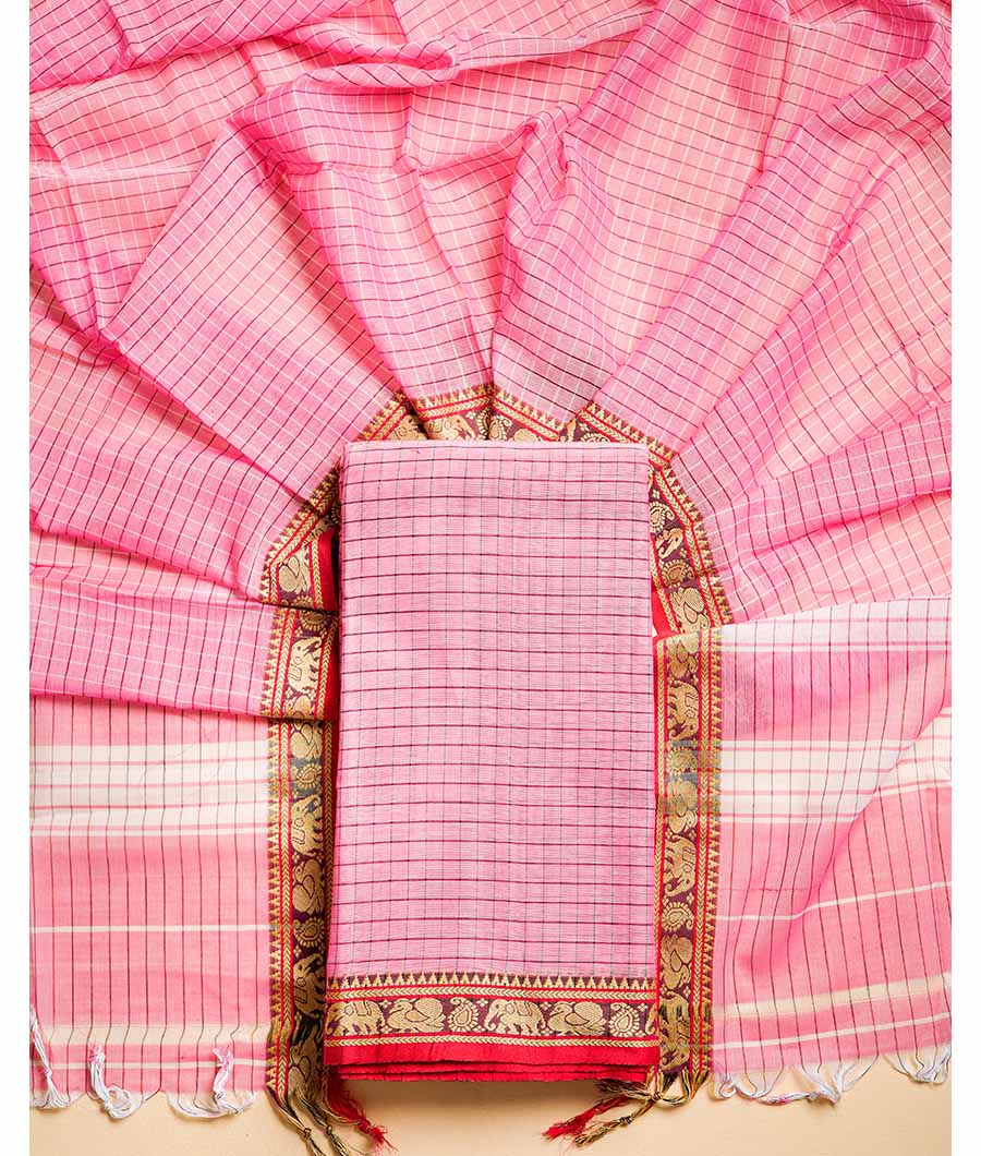 PURE HANDLOOM MERCIDICED NARAYANPET SUIT SET