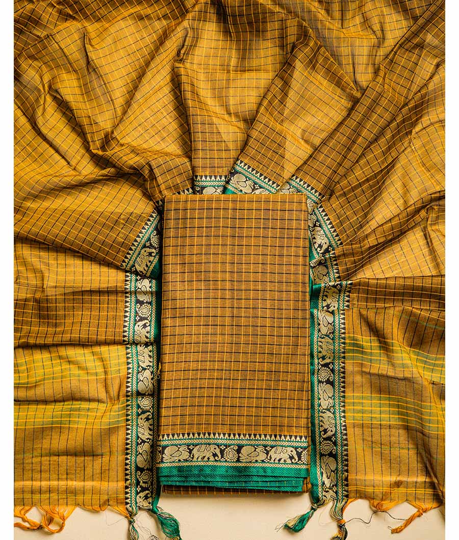 PURE HANDLOOM MERCIDICED NARAYANPET SUIT SET