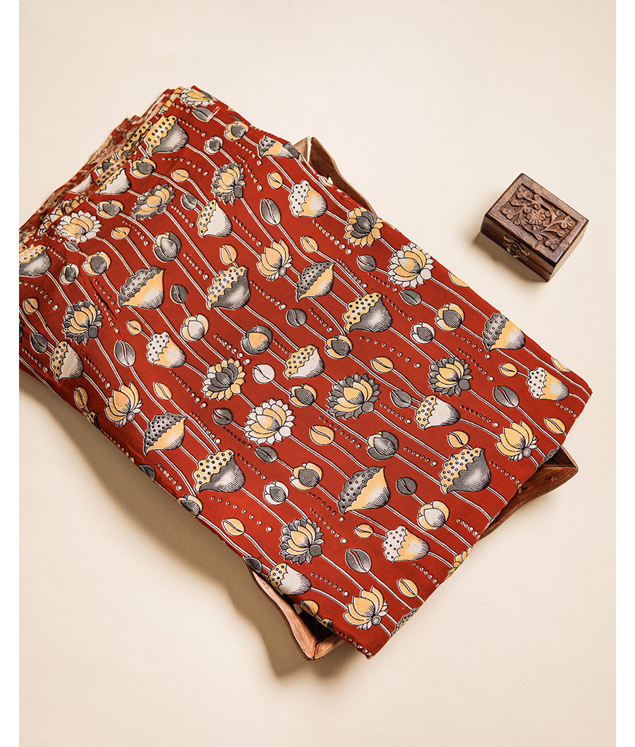 ASSAM SILK KALAMKARI PRINTED FABRIC