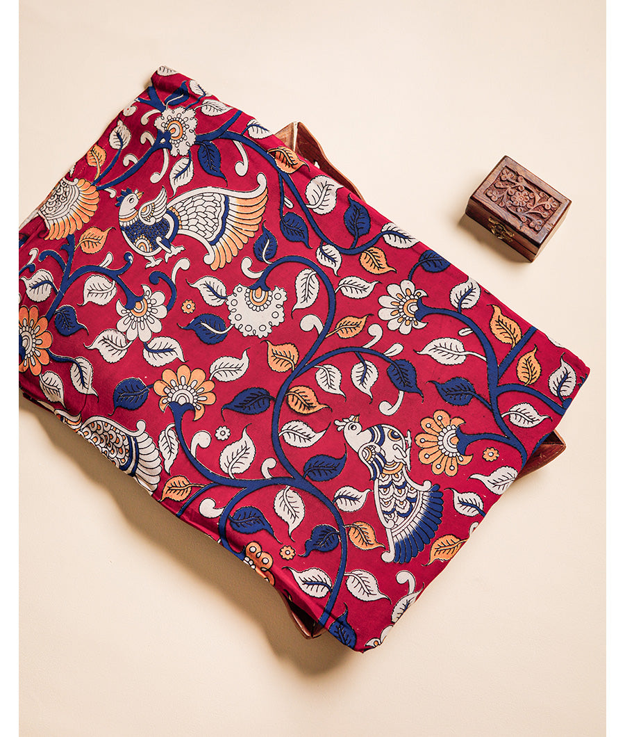 ASSAM SILK KALAMKARI PRINTED FABRIC