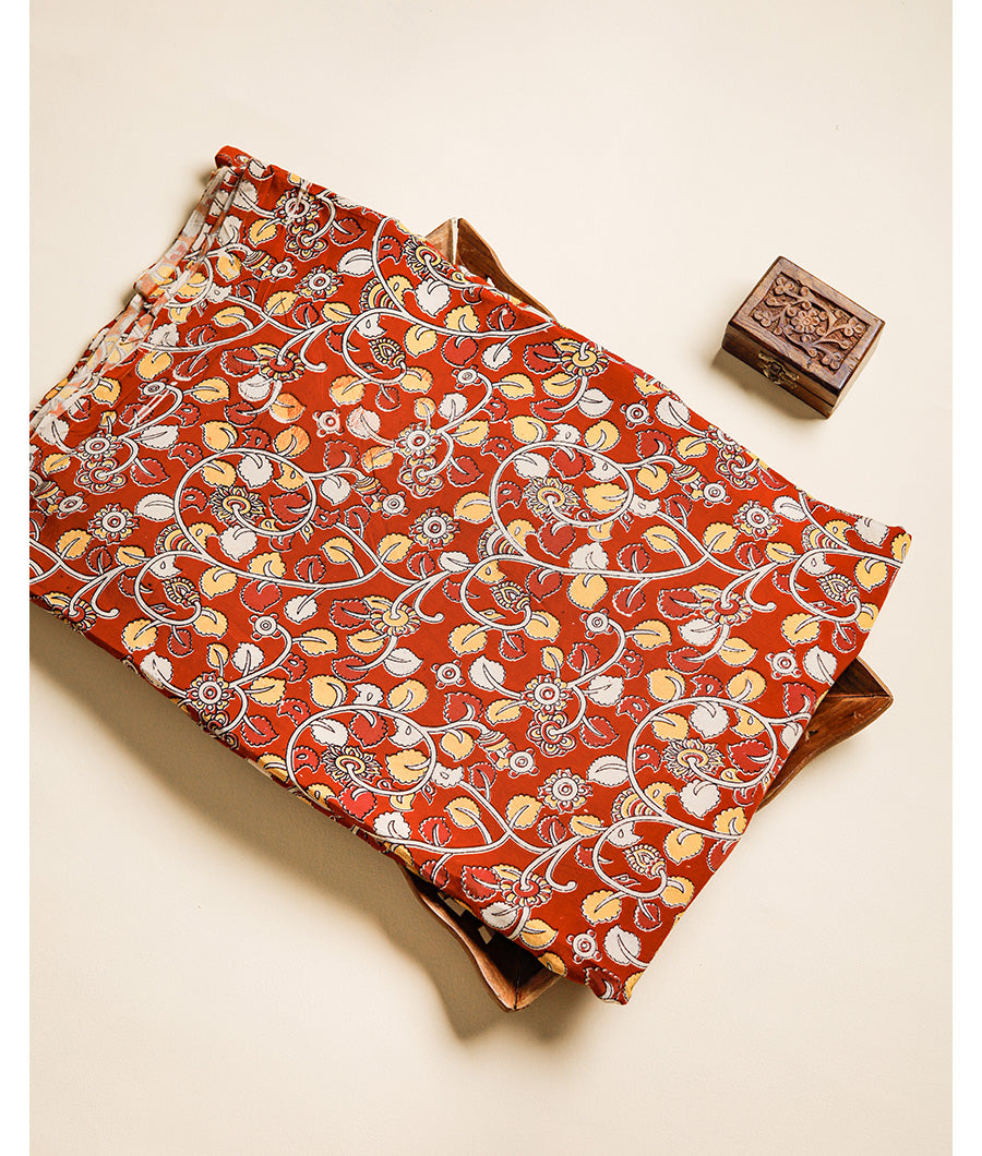 ASSAM SILK KALAMKARI PRINTED FABRIC