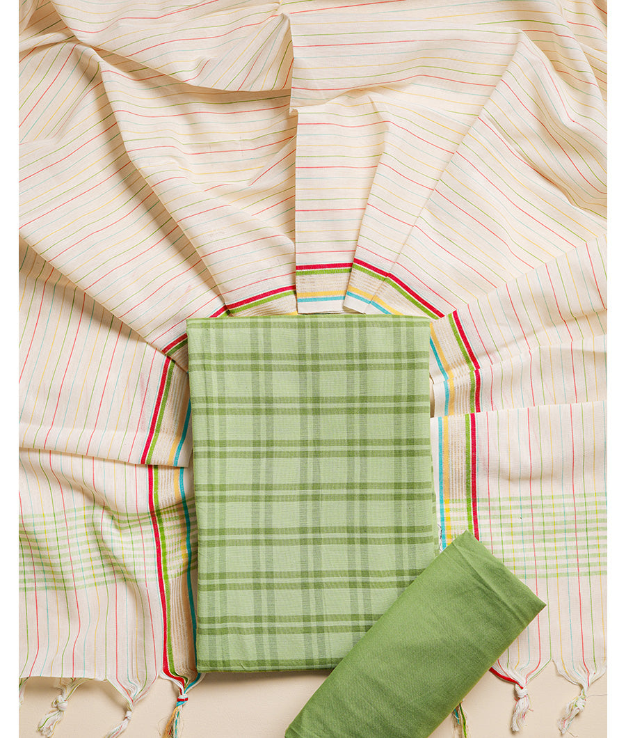 COTTON WOVEN MADRAS CHECKS SUIT SET