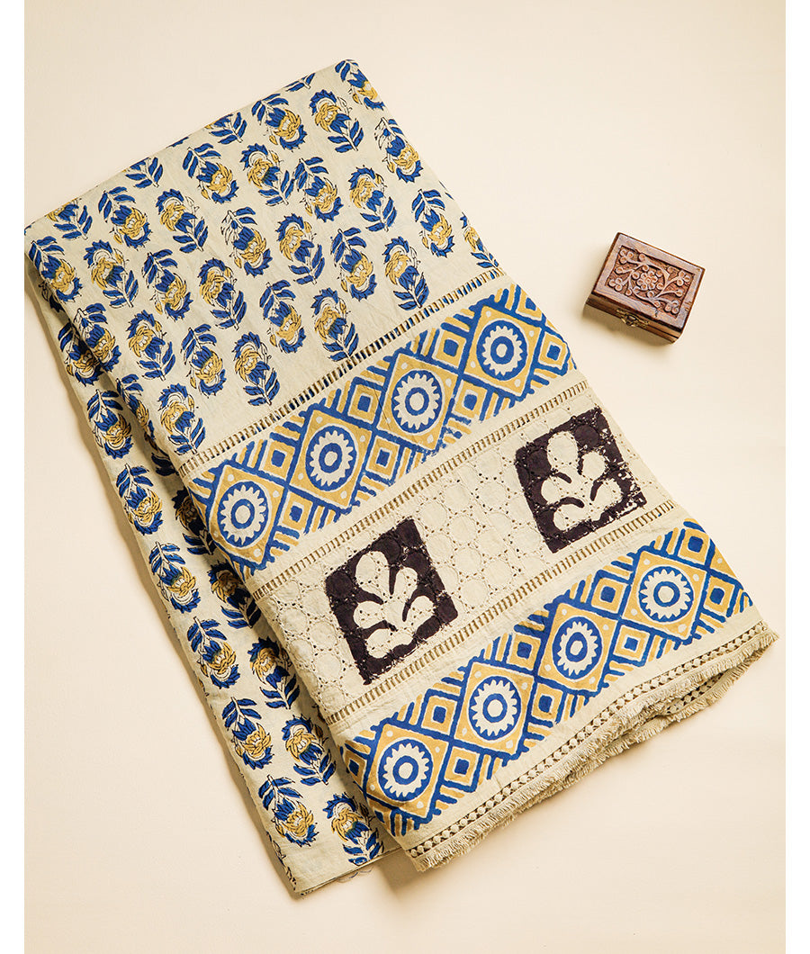 PURE HANDBLOCK SCHIFFILI BORDER FABRIC