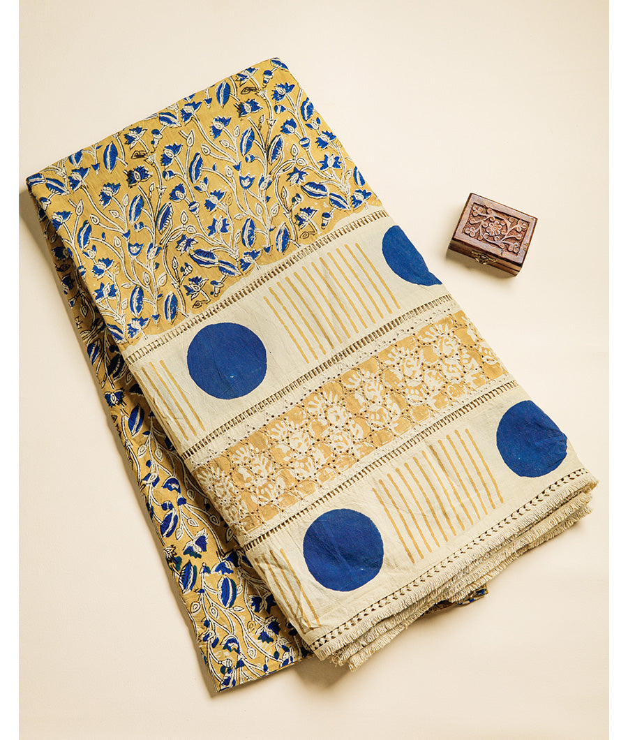 PURE HANDBLOCK SCHIFFILI BORDER FABRIC
