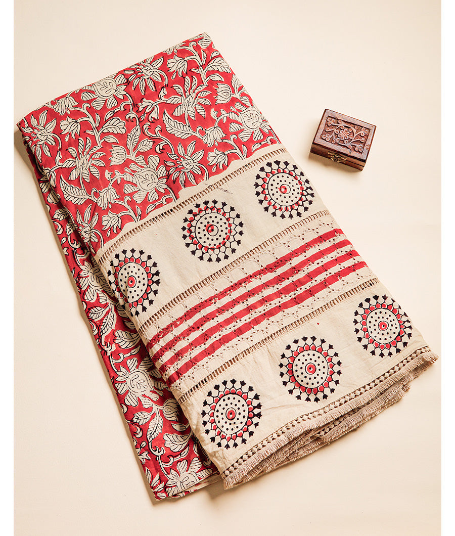 PURE HANDBLOCK SCHIFFILI BORDER FABRIC