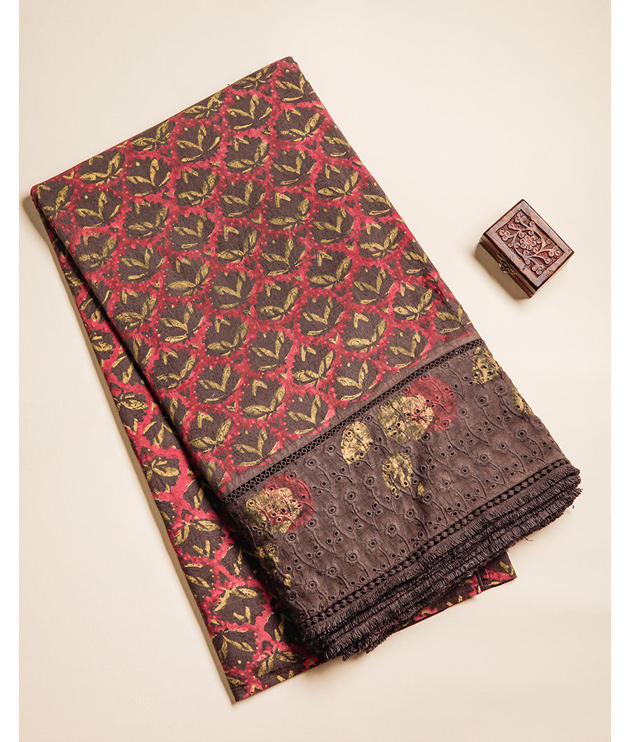 PURE HANDBLOCK SCHIFFILI BORDER FABRIC
