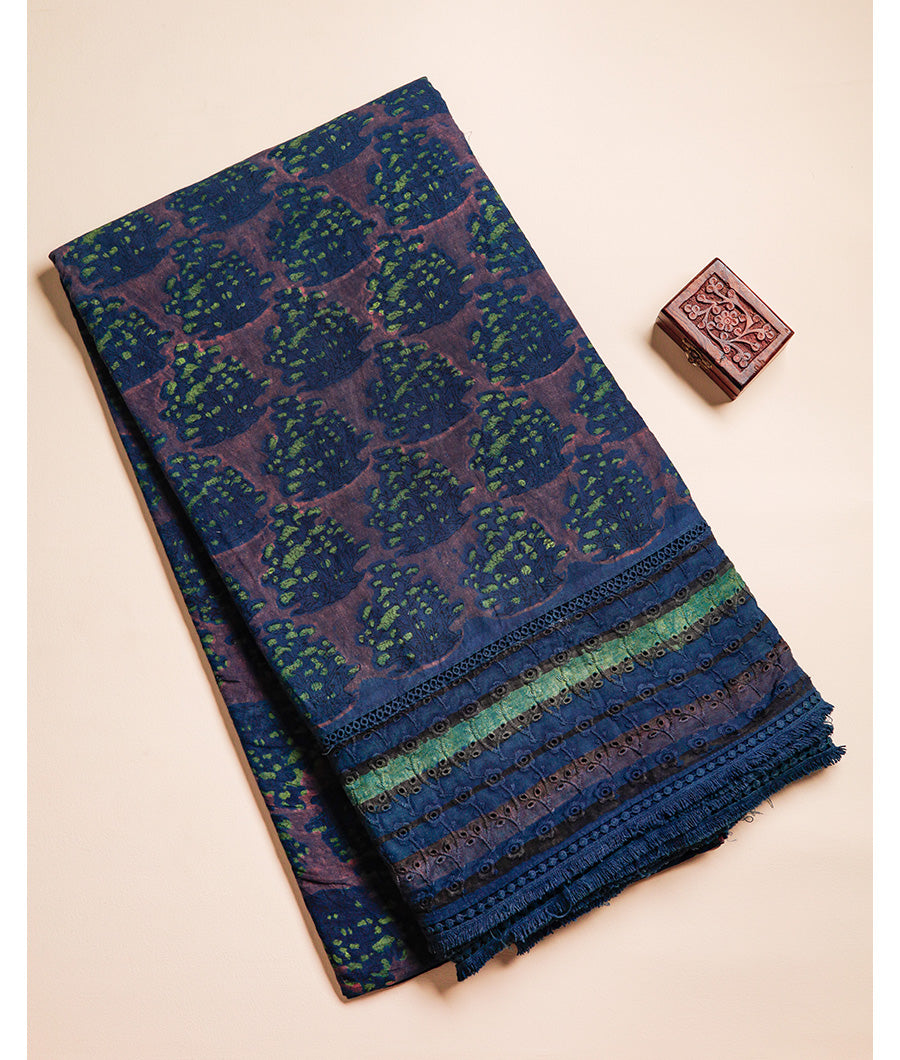 PURE HANDBLOCK SCHIFFILI BORDER FABRIC