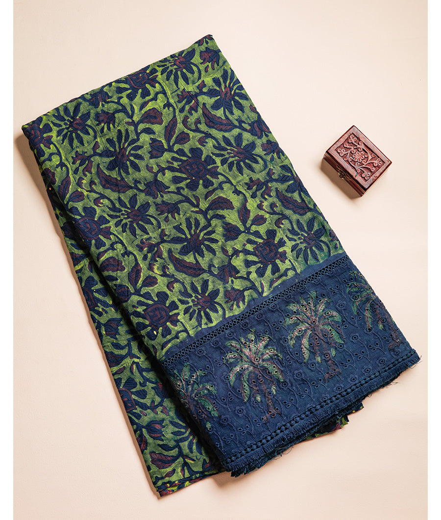 PURE HANDBLOCK SCHIFFILI BORDER FABRIC