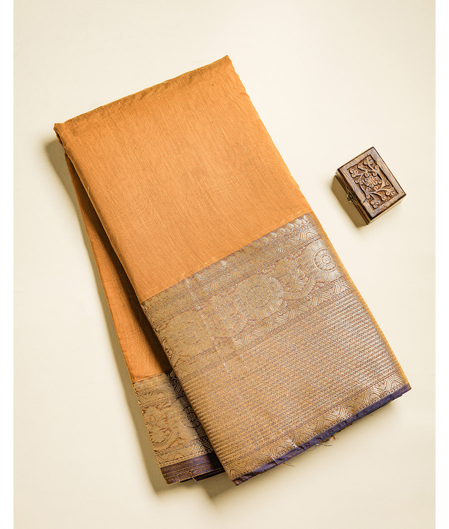 SEMI CHANDERI BIG BORDER FABRIC