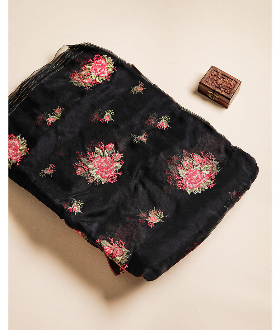 PURE 35 GRAMS ORGANZA EMBROIDERED FABRIC