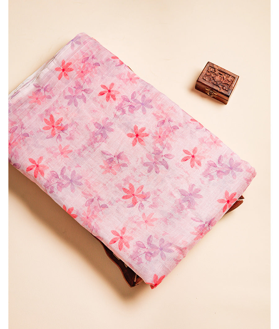 PURE MUL CHANDERI 40 GRAMS PRINTED FABRIC