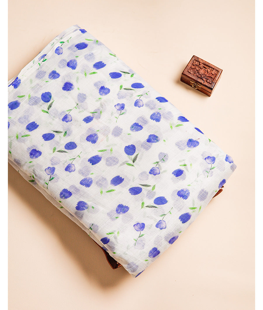 PURE MUL CHANDERI 40 GRAMS PRINTED FABRIC
