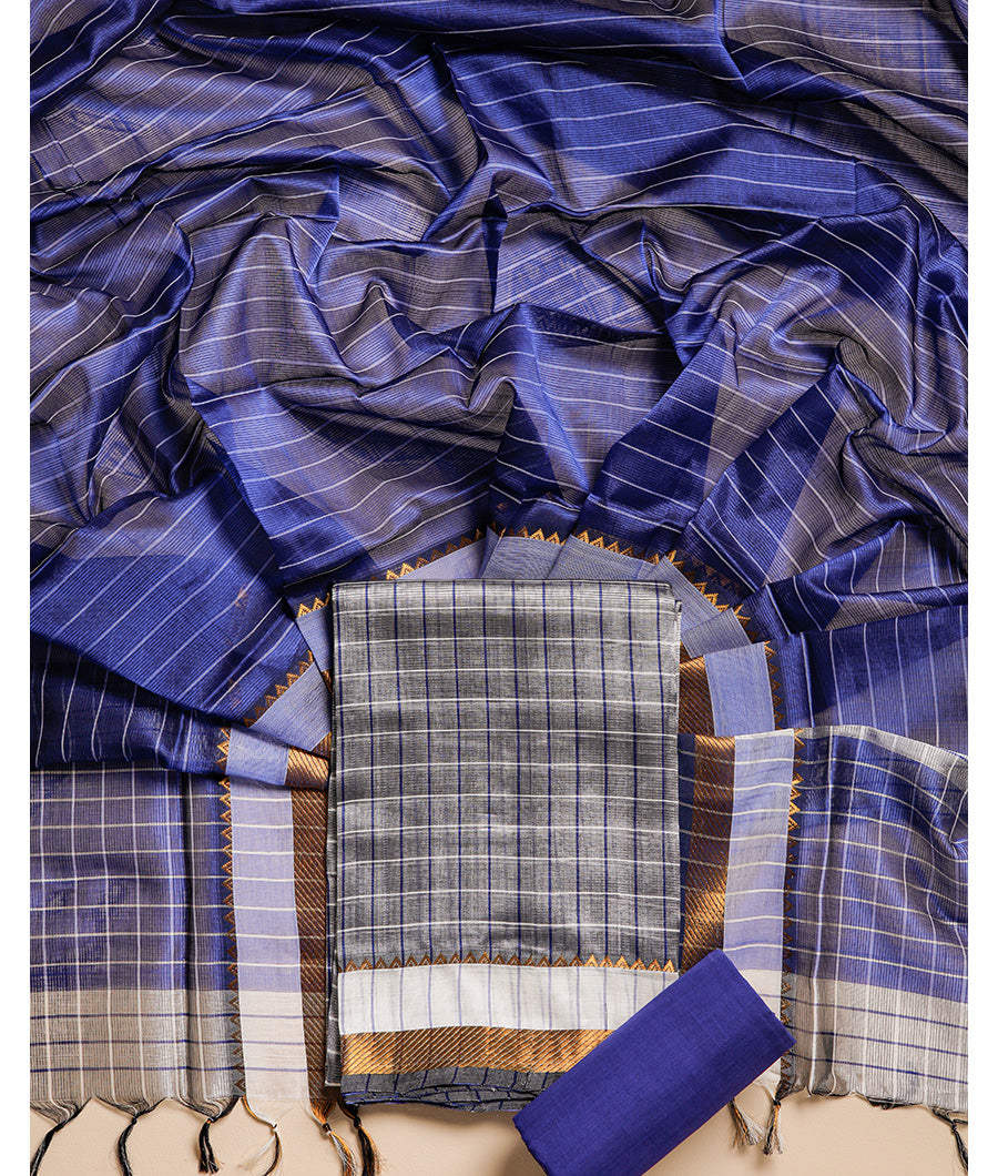 PURE CHANDERI HANDLOOM MANGALGIRI SUIT SET