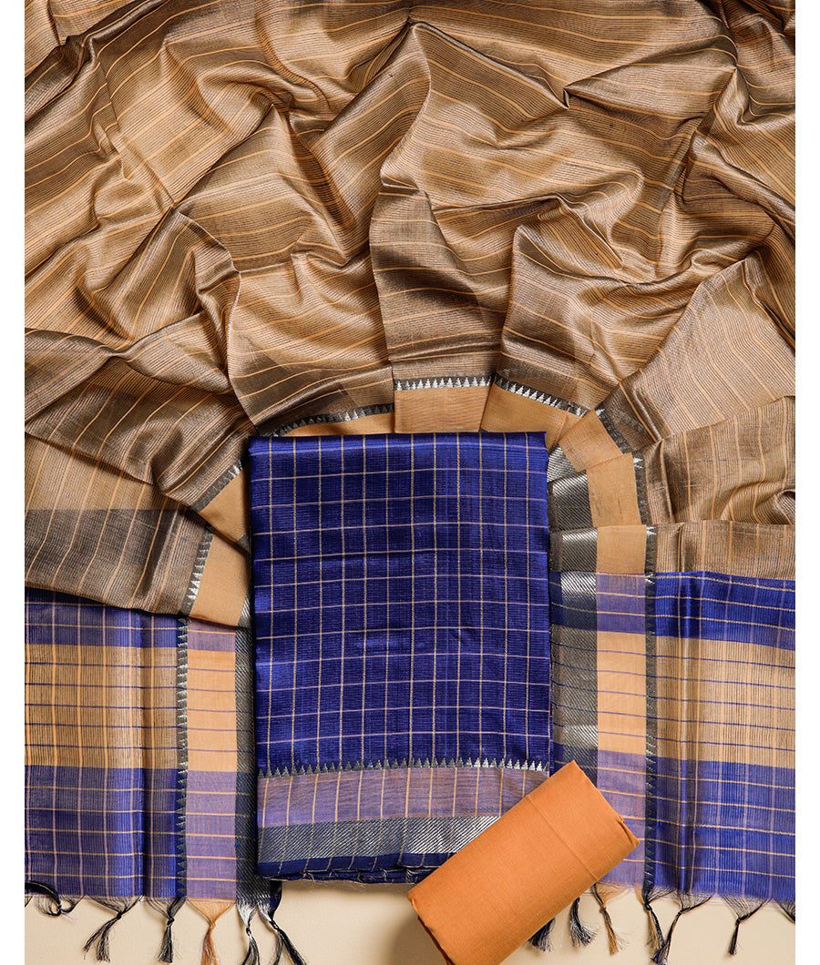 PURE CHANDERI HANDLOOM MANGALGIRI SUIT SET