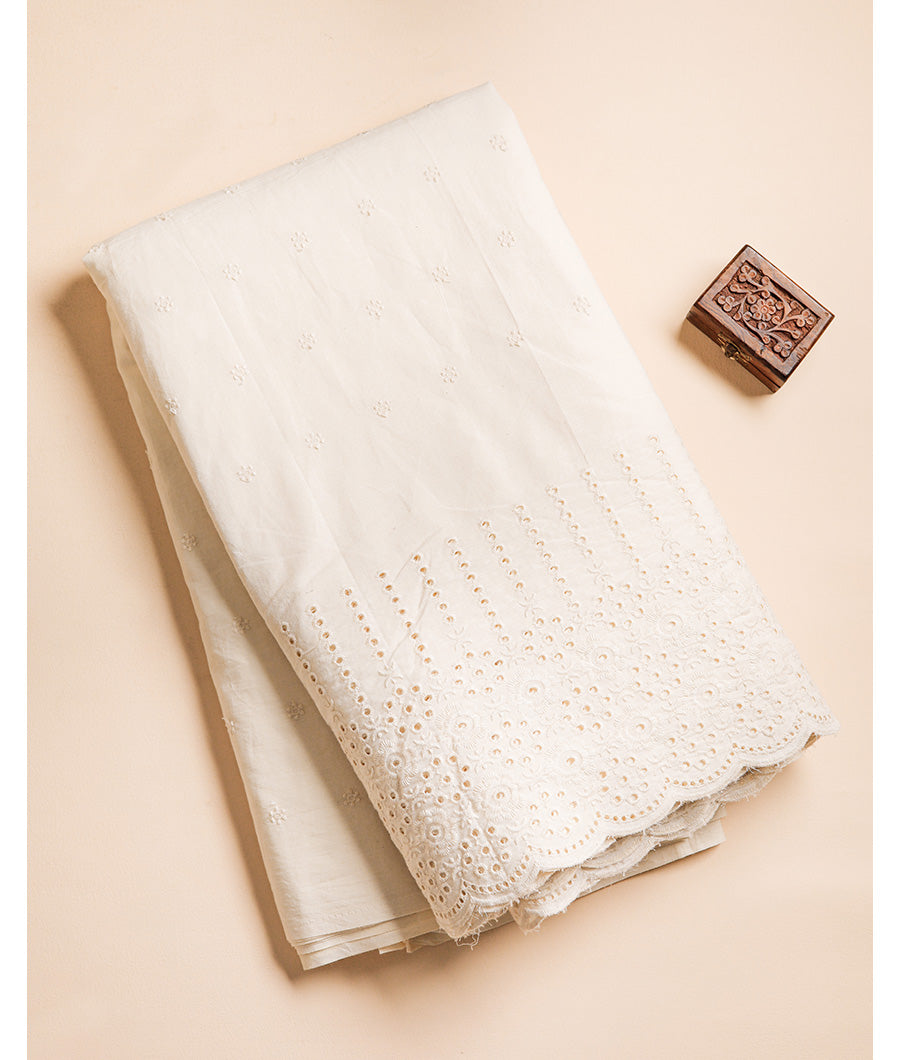 COTTON SCHIFFLI BORDER EMBROIDERED RFD FABRIC