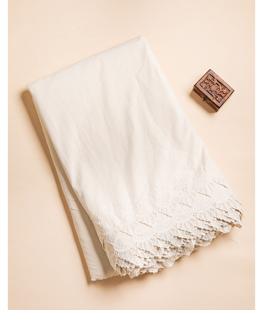 COTTON SCHIFFLI BORDER EMBROIDERED RFD FABRIC