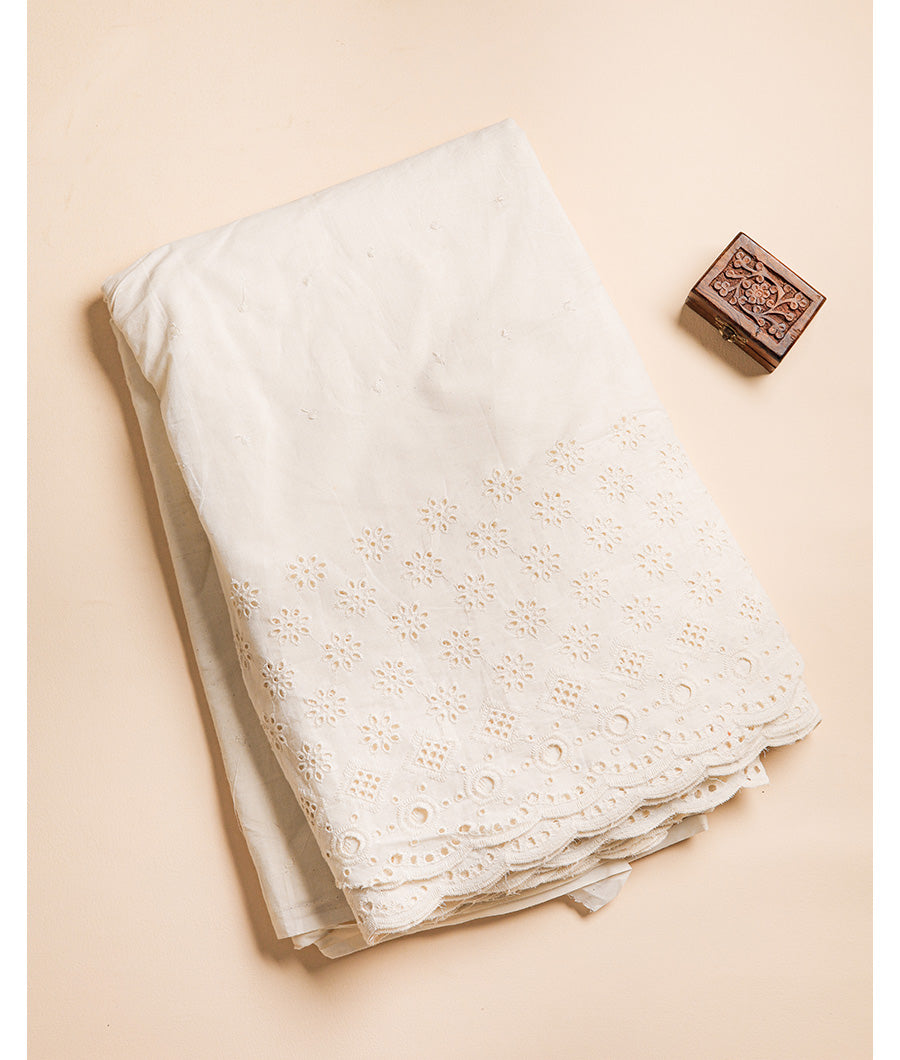 COTTON SCHIFFLI BORDER EMBROIDERED RFD FABRIC