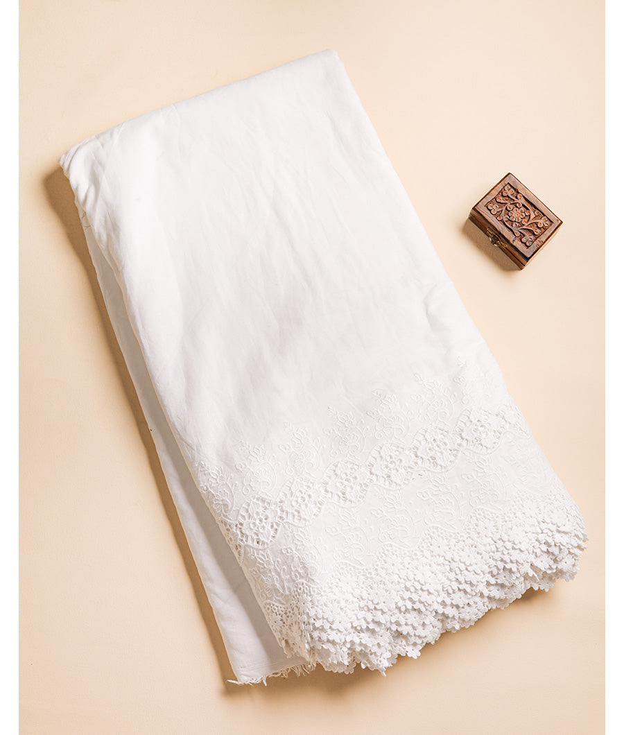 COTTON SCHIFFLI BORDER EMBROIDERED RFD FABRIC
