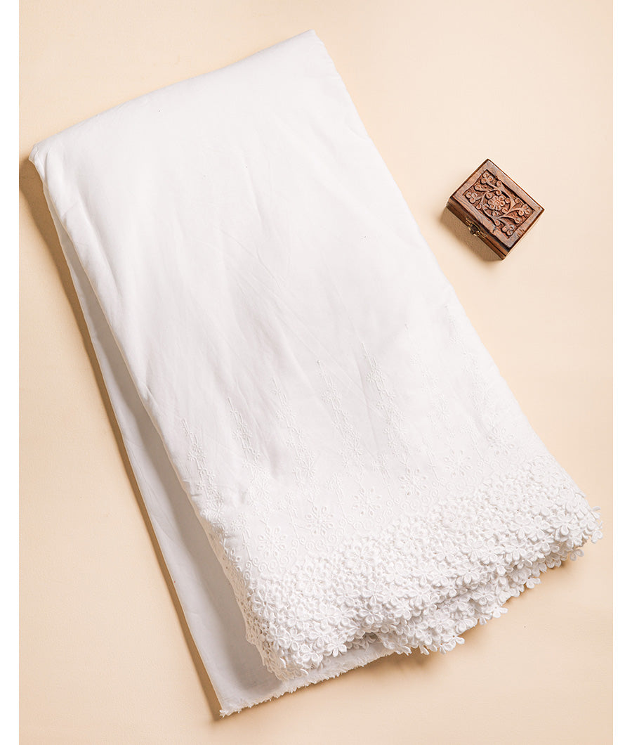 COTTON SCHIFFLI BORDER EMBROIDERED RFD FABRIC