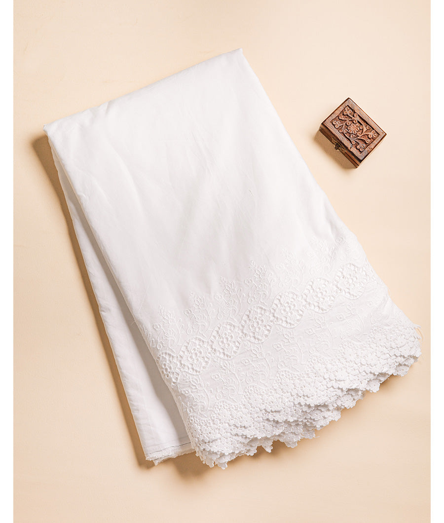 COTTON SCHIFFLI BORDER EMBROIDERED RFD FABRIC