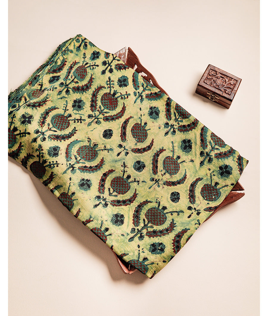 VANASPATI BLOCK PRINTED MODAL SILK FABRIC