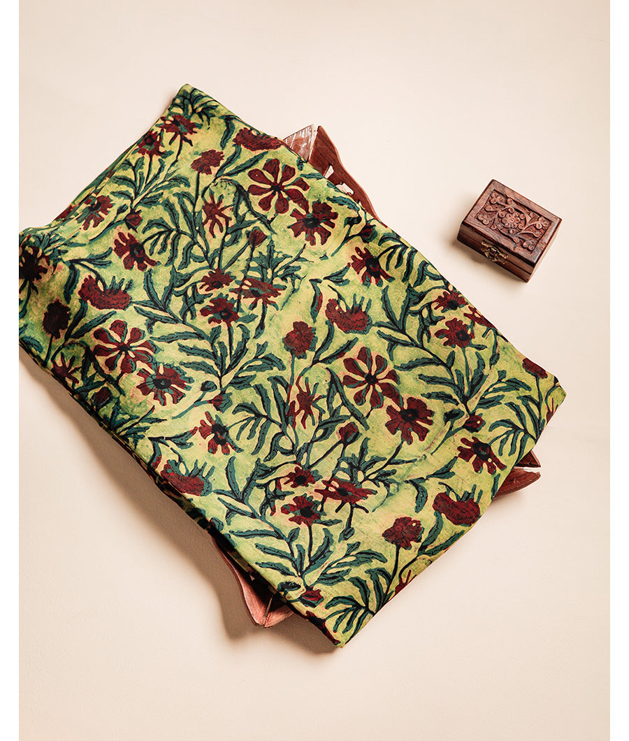 VANASPATI BLOCK PRINTED MODAL SILK FABRIC
