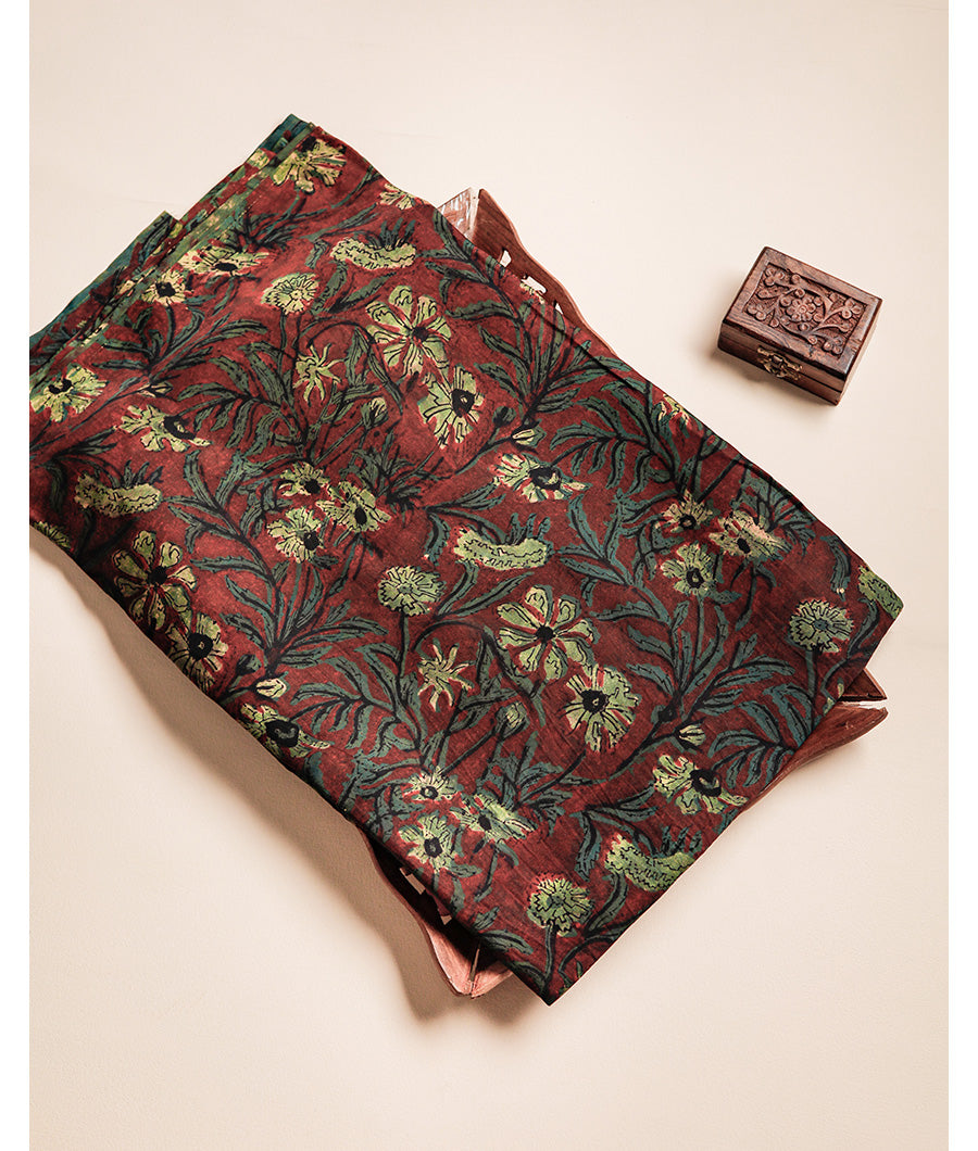 VANASPATI BLOCK PRINTED MODAL SILK FABRIC