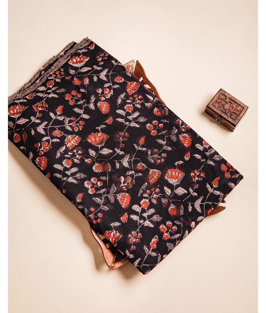COTTON VANASPATI BLOCK PRINTED FABRIC