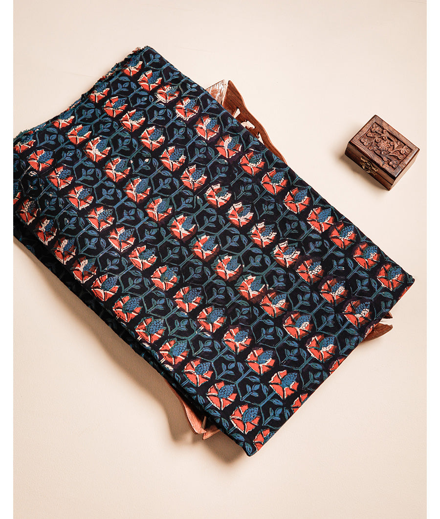 COTTON VANASPATI BLOCK PRINTED FABRIC