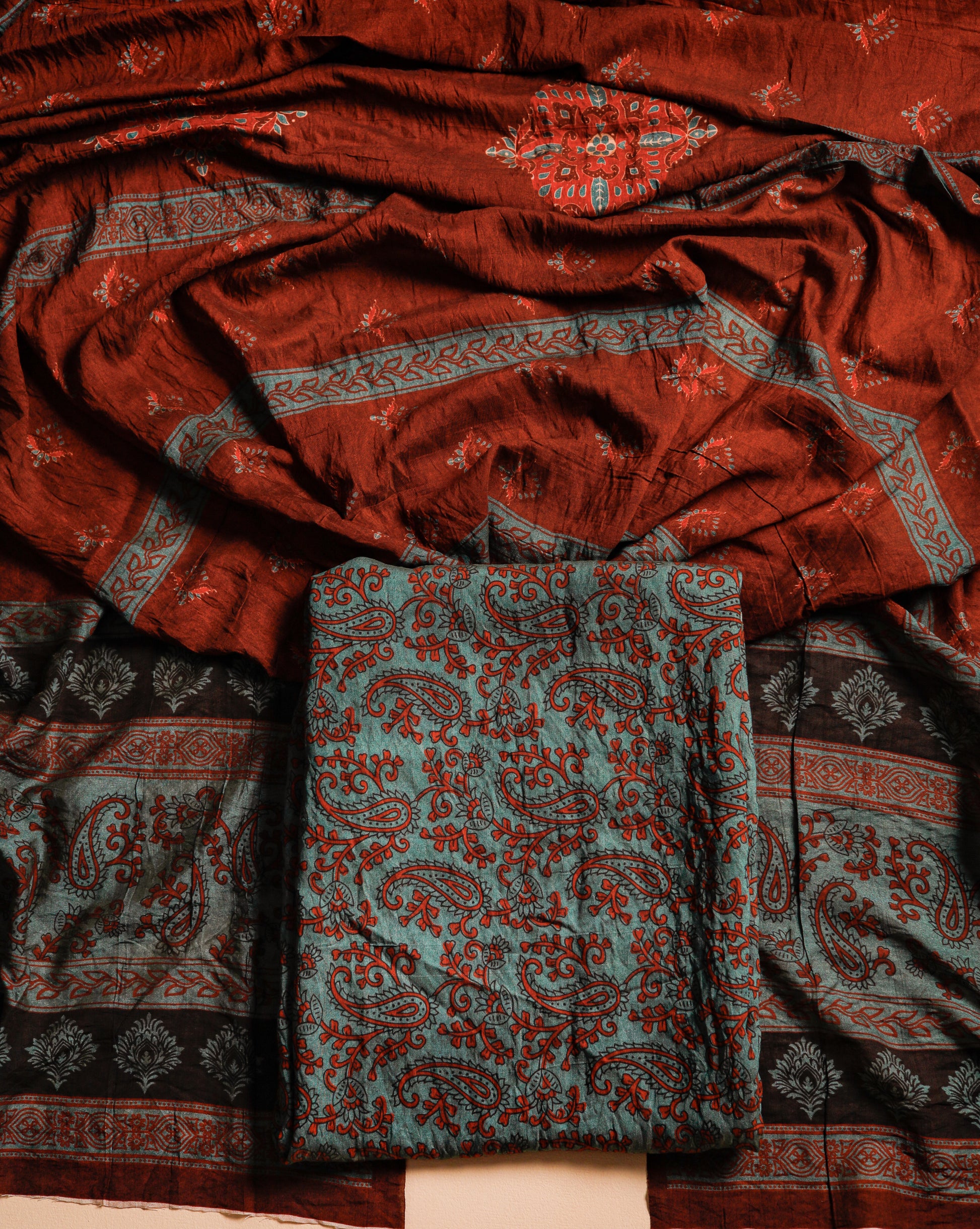 MOGRA CHANDERI SUIT SET