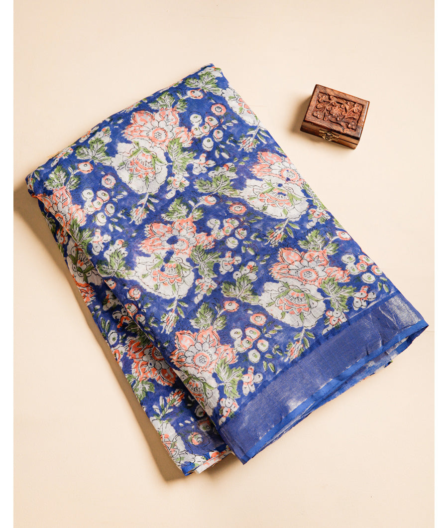LINEN HANDBLOCK PRINTED FABRIC