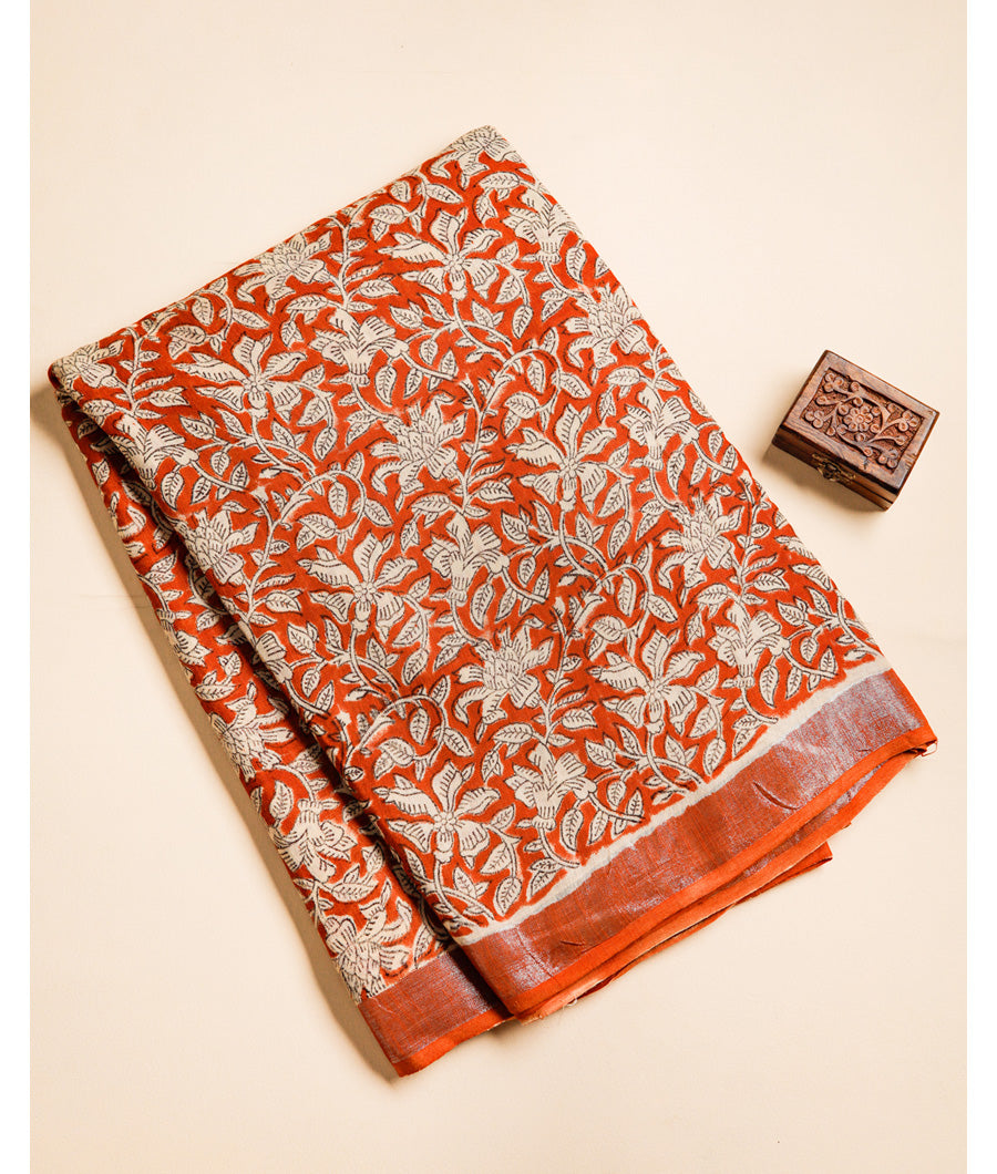 LINEN HANDBLOCK PRINTED FABRIC