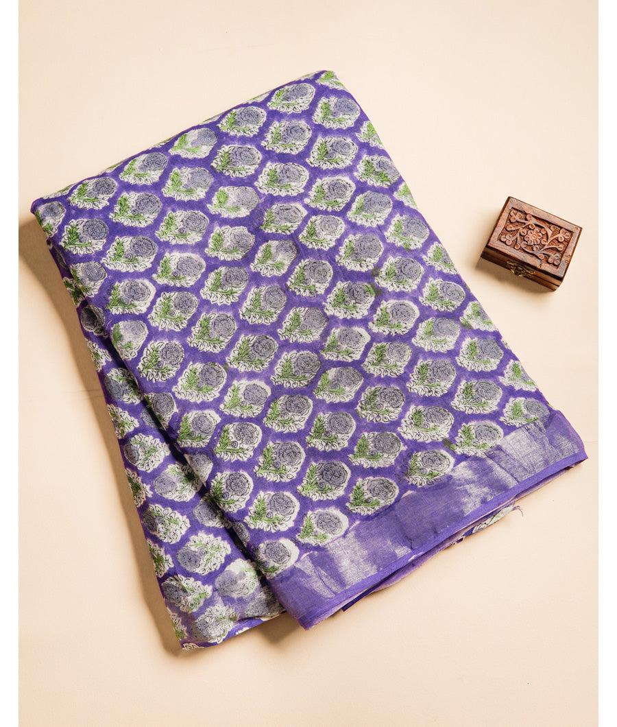LINEN HANDBLOCK PRINTED FABRIC