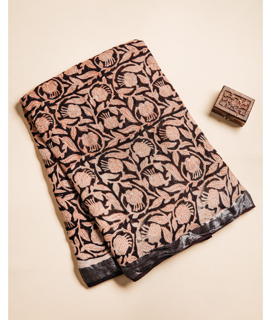 LINEN HANDBLOCK PRINTED FABRIC