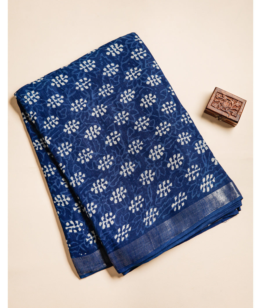 LINEN HANDBLOCK PRINTED FABRIC
