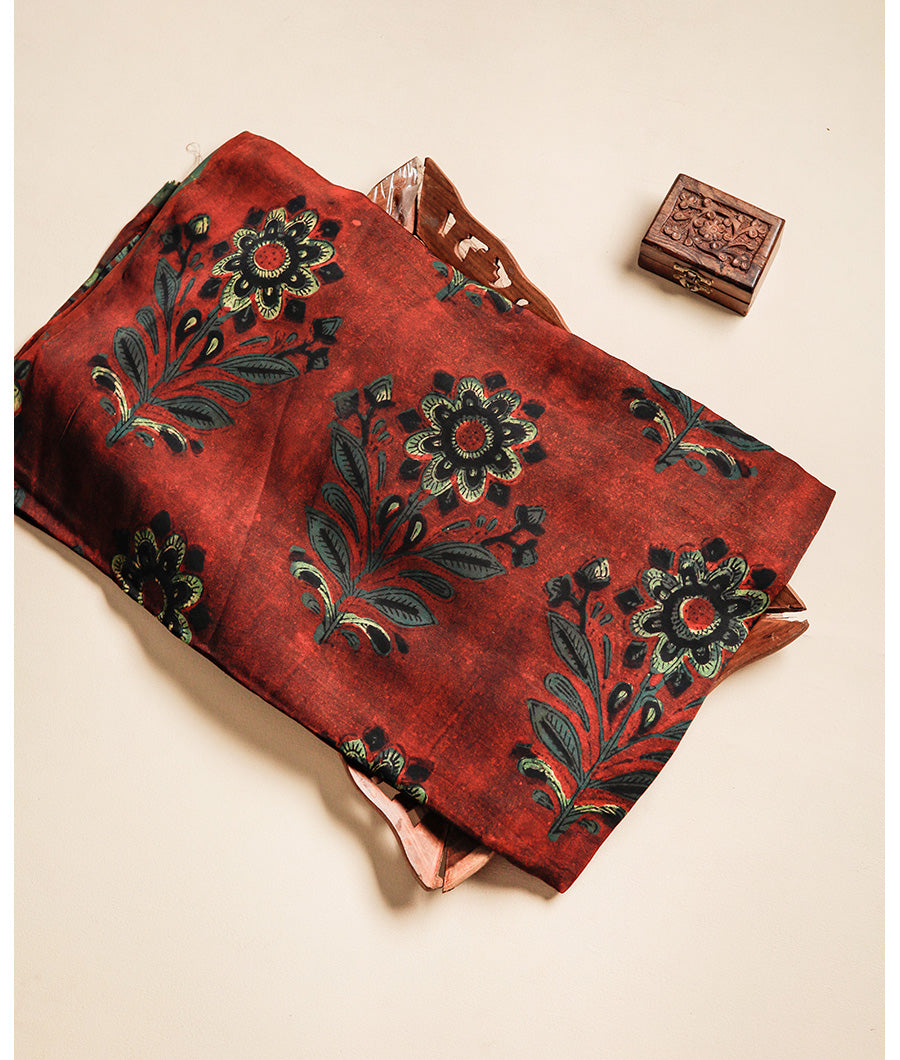VANASPATHI MODAL SILK BLOCK PRINTED FABRIC