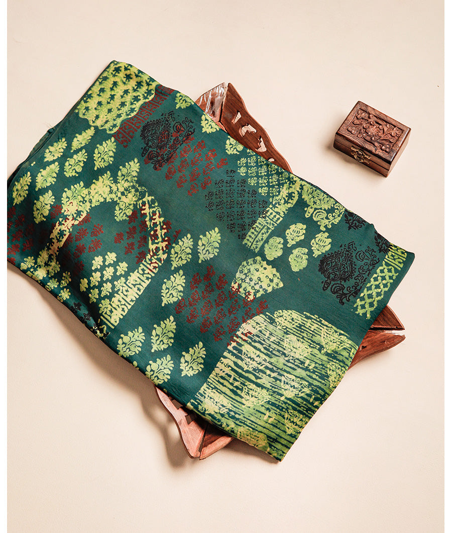 VANASPATHI MODAL SILK BLOCK PRINTED FABRIC